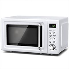 Nostalgia Retro 0.7 Cu. ft. 700-Watt Countertop Microwave Oven, Ivory