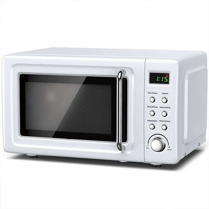 Nostalgia Retro 0.9 Cu. ft. 800-Watt Countertop Microwave Oven - Ivory