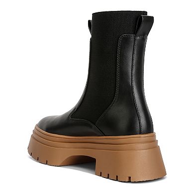 London Rag Ronin Women's High Top Chunky Chelsea Boots