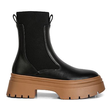 London Rag Ronin Women's High Top Chunky Chelsea Boots