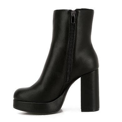London Rag Beauty Women's Block Heel Ankle Boots