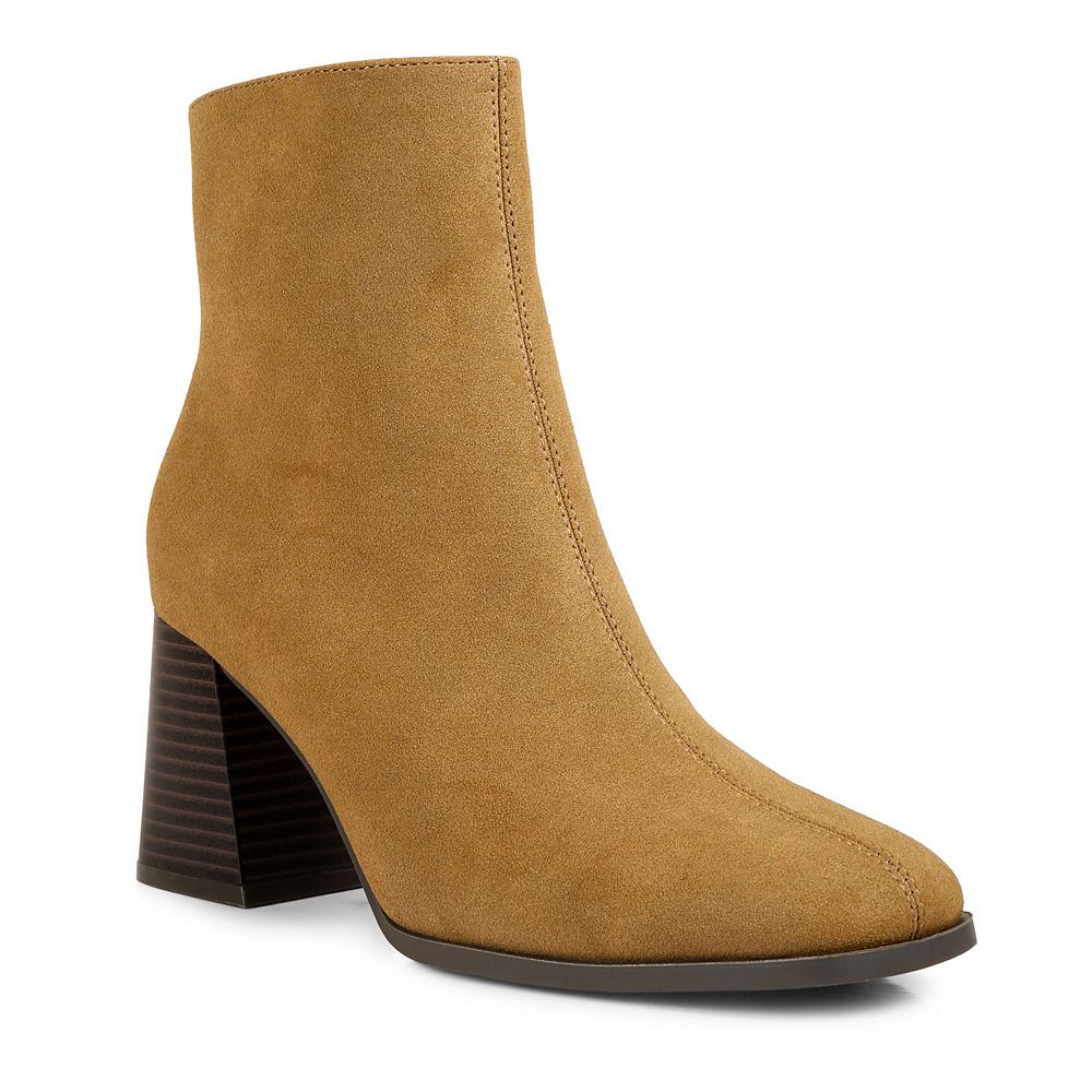 LONDON RAG BEATRIZ CROC PRINT BLOCK HEEL BOOTS