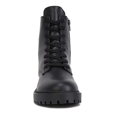 London Rag Forter Women's Faux Leather Lace Up Boots