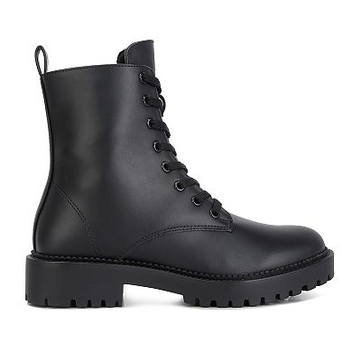 London Rag Forter Women's Faux Leather Lace Up Boots