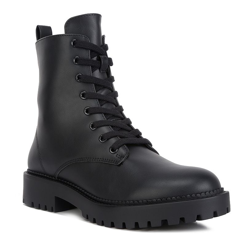 London Rag Forter Women's Faux Leather Lace Up Boots,