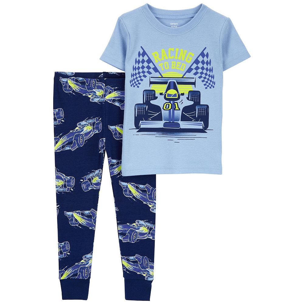 Boys 3D Car Tee & Pants Pajama Set Short Sleeve 3D Print Summer Spring Fall Active main image 0