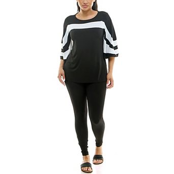 Women's Nina Leonard Colorblock Top & Pants Set