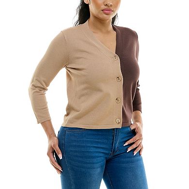 Women's Nina Leonard Colorblock Sweater