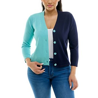 Women's Nina Leonard Colorblock Sweater