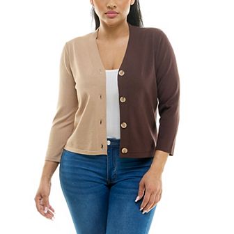 Women's Nina Leonard Colorblock Sweater