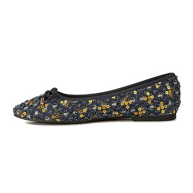 London Rag Florent Women's Sequin Ballerina Flats