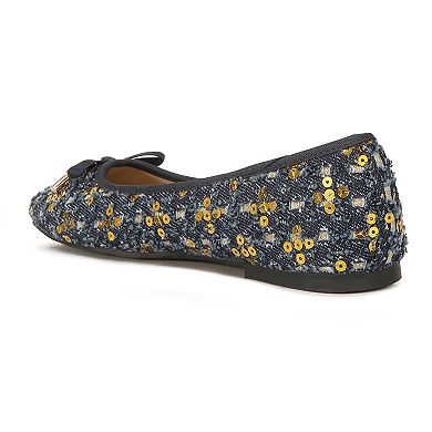 London Rag Florent Women's Sequin Ballerina Flats