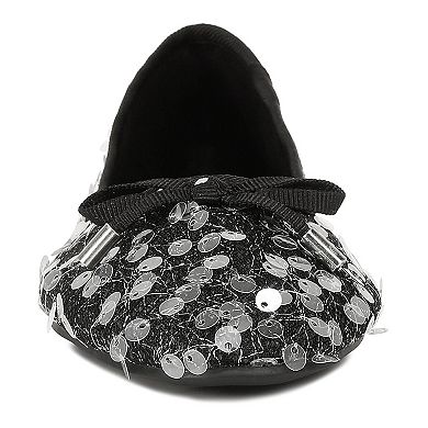 London Rag Lysander Women's Sequin Sheer Ballet Flats