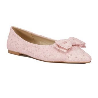 London Rag Cicely Women's Jacquard Bow Ballet Flats