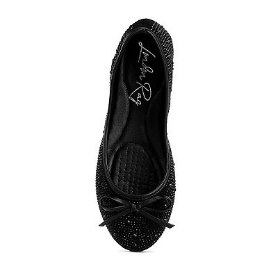 London Rag Women's Rhinestone & Stud Ballet Flats