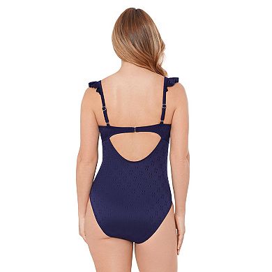 Women's Draper James Waist Minimizer Ruffle Strap One-Piece Swimsuit