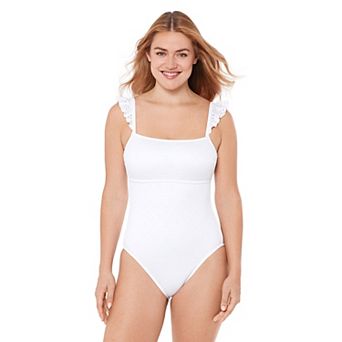 Women's Draper James Waist Minimizer Ruffle Strap One-Piece Swimsuit