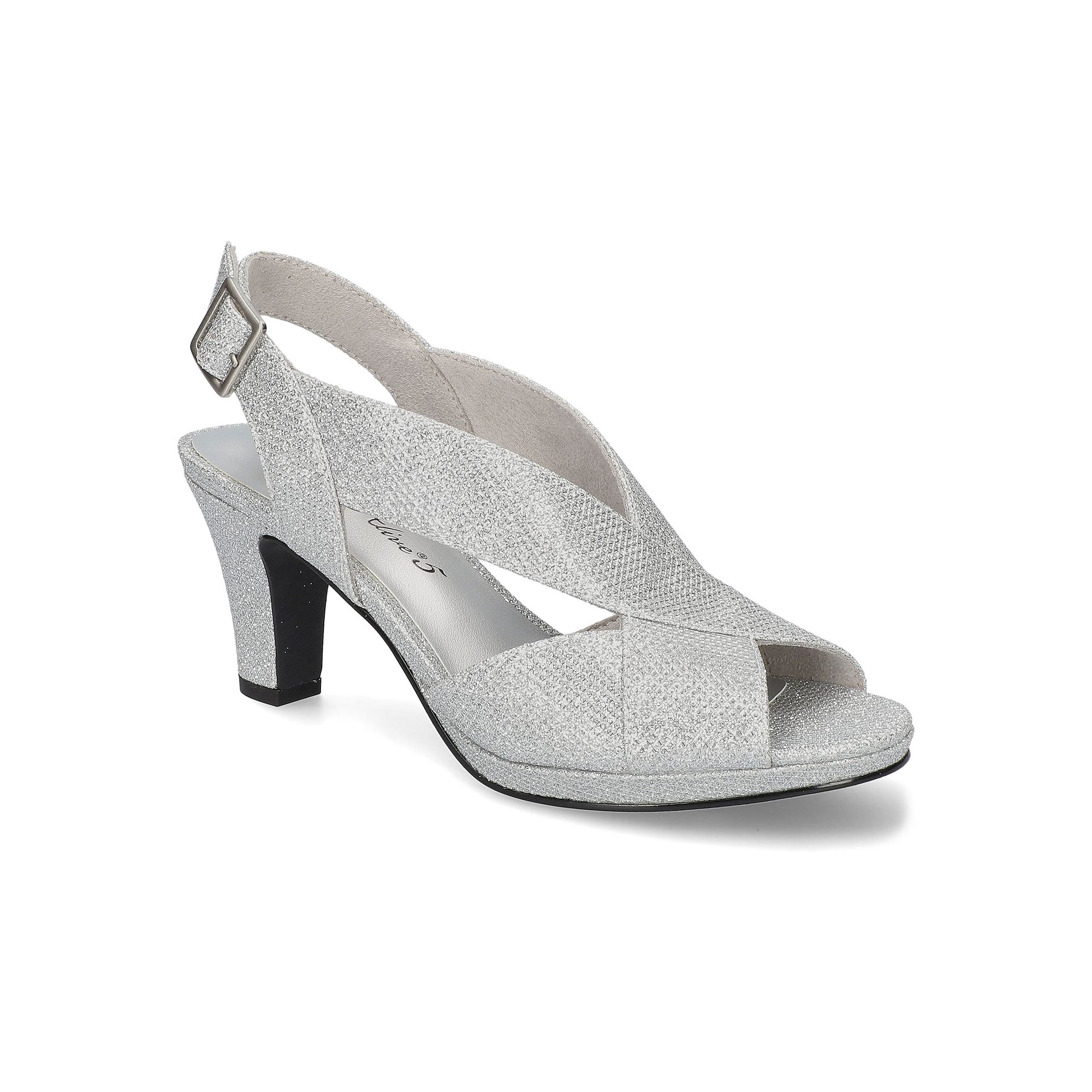 Easy Street Christy Womens Dress Sandals, Size: 6 XW, Silver Glitter