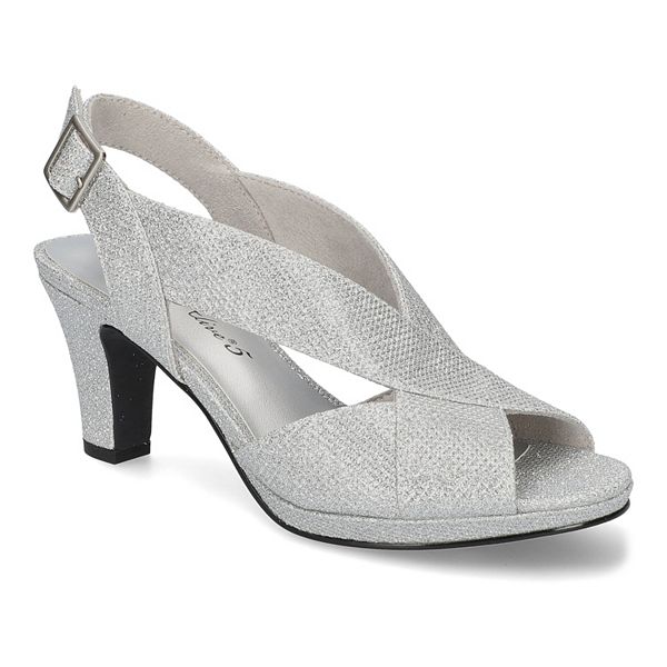 Easy Street Christy Women's Dress Sandals - Silver Glitter (7)