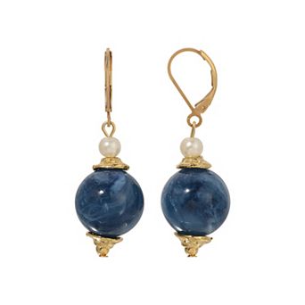 1928 Marbled Bead Drop Earrings