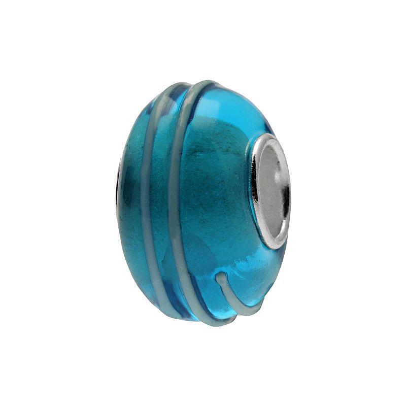 Individuality Beads Sterling Silver Swirl Glass Bead, Womens, Blue