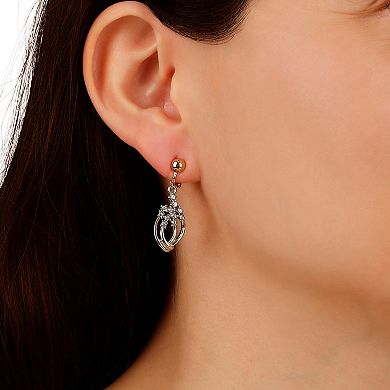 1928 Gold Tone Clear Crystal Petite Drop Clip-On Earrings