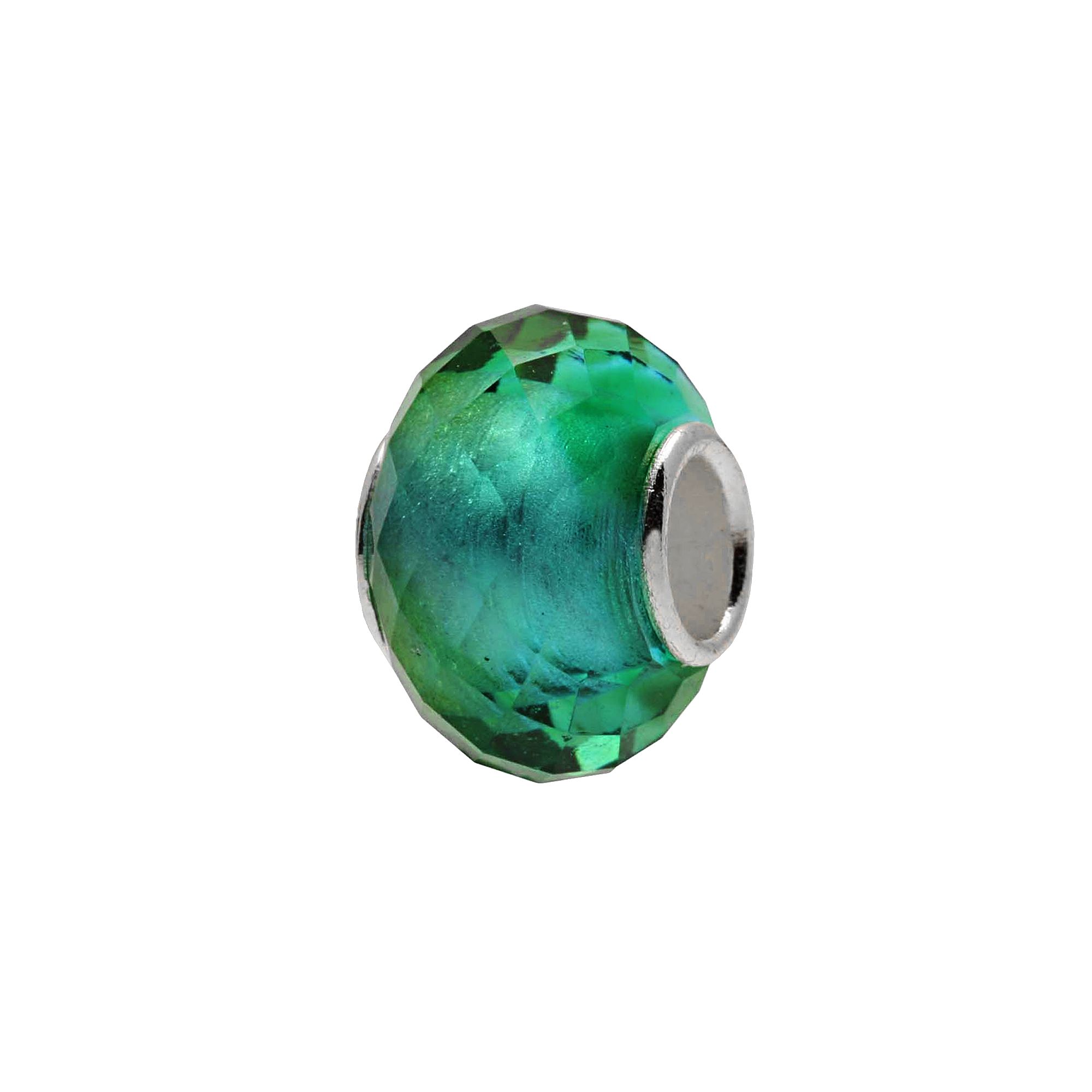 Individuality Beads Sterling Silver Multifaceted Glass Bead, Womens, Blue 
