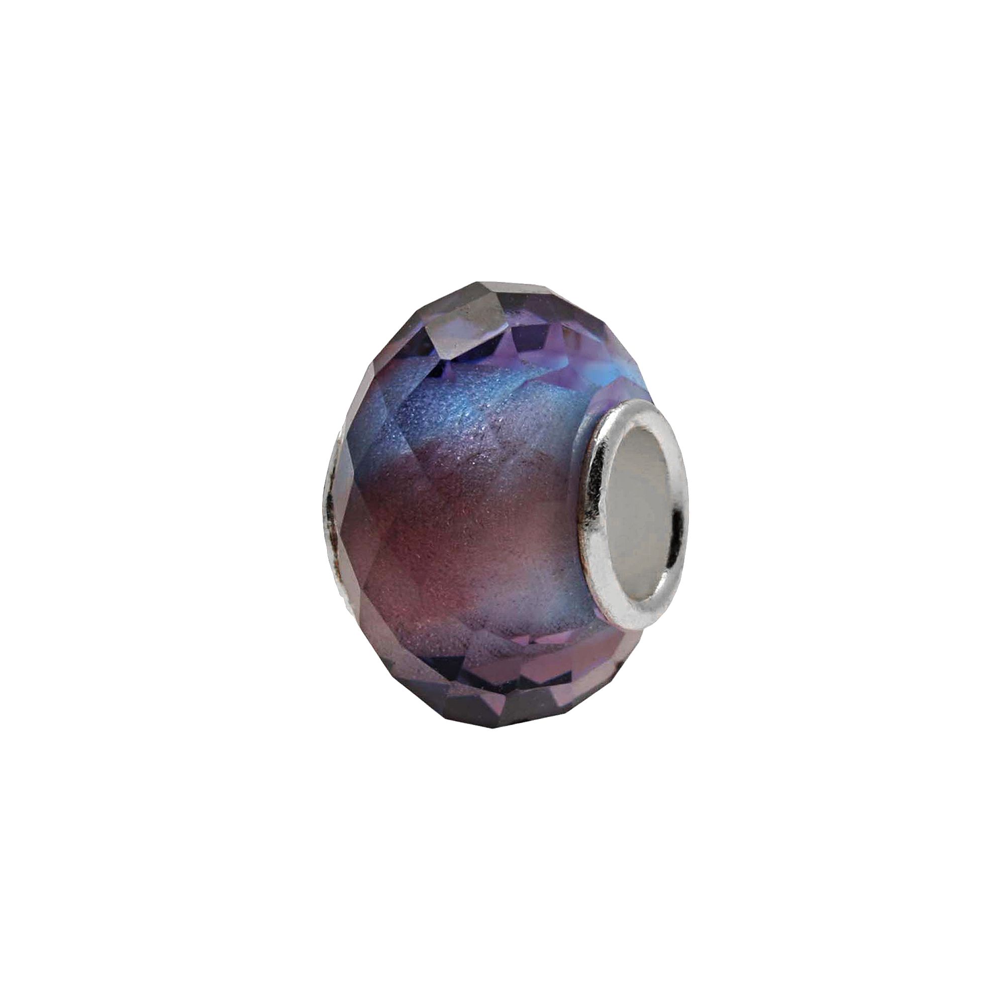Individuality Beads Sterling Silver Multifaceted Glass Bead, Womens, Purpl