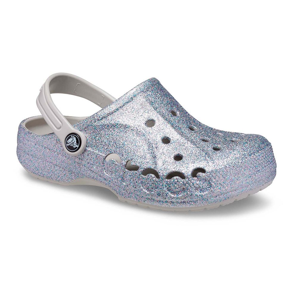 Crocs Kids Baya Glitter Clog Silver C11