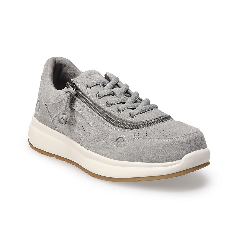 BILLY Footwear Women's Suede Adaptive Comfort Jogger Shoes, Size: 6 Wide, Gray
