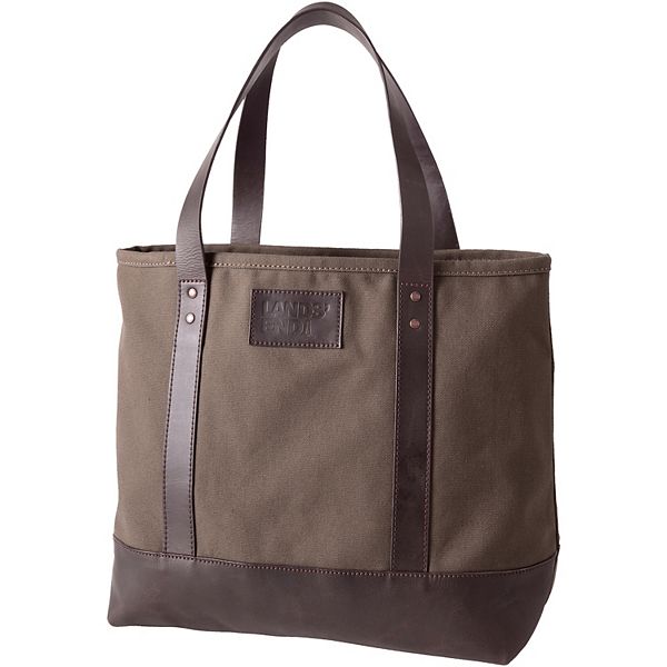 Lands' End Large Waxed Canvas Tote Bag