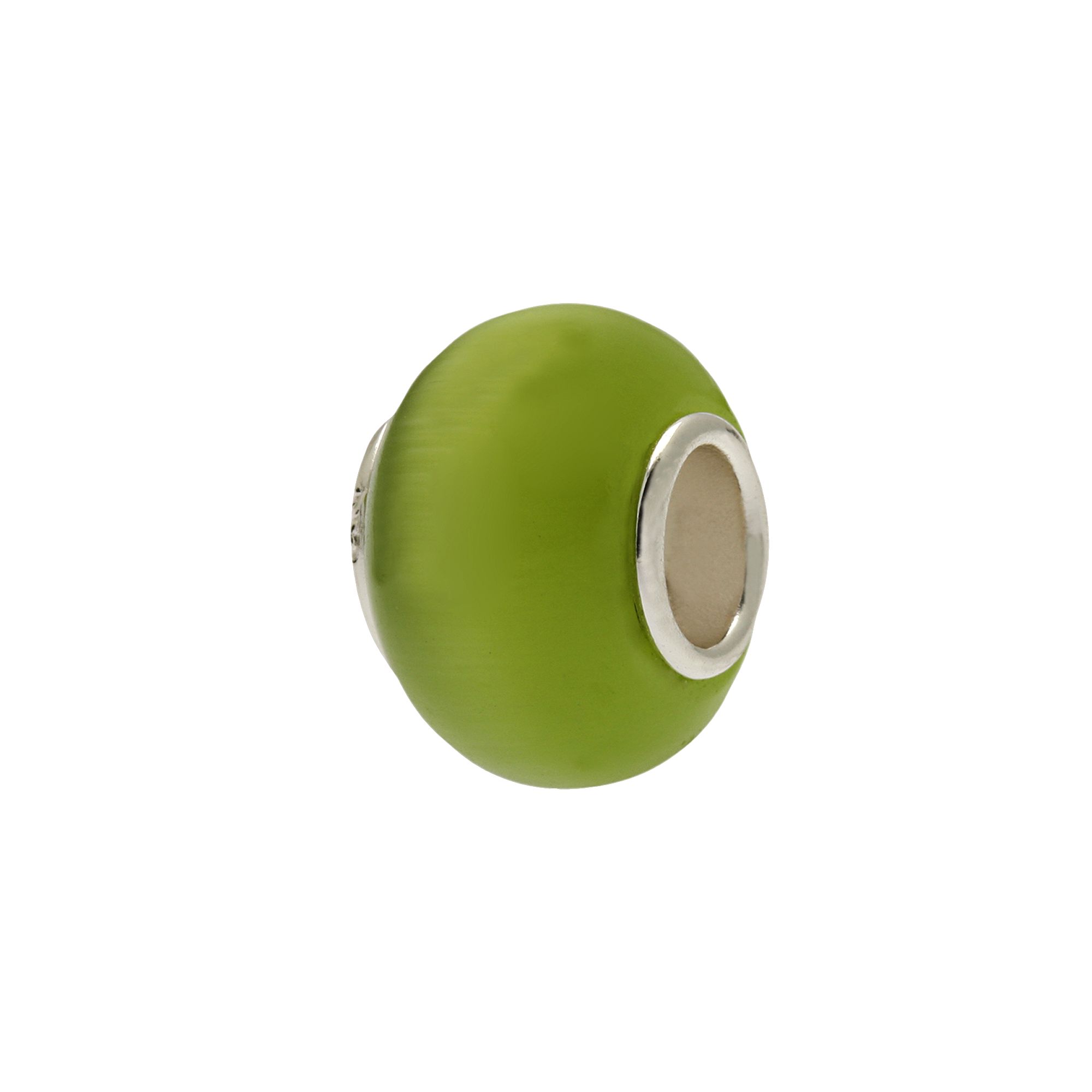Individuality Beads Sterling Silver Glass Bead, Womens, Green