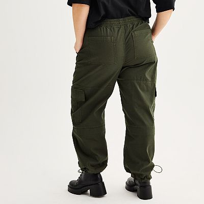 Juniors' Plus Size SO® High Rise Parachute Cargo Jogger Pants