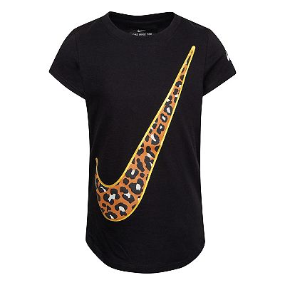 Girls 4-6x Nike Leopard Swoosh Short Sleeve Graphic Tee