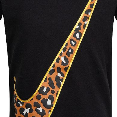 Girls 4-6x Nike Leopard Swoosh Short Sleeve Graphic Tee