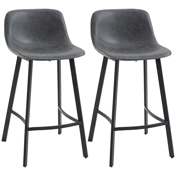27.25" Counter Height Bar Stools Set of 2, Industrial Kitchen