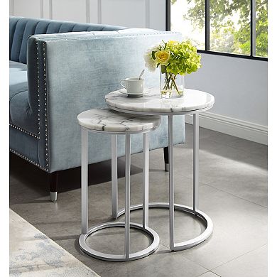 Stella End Table Natural Marble Top