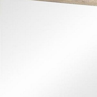 Transitional Style Grained Wood Encased Square Mirror, Cream
