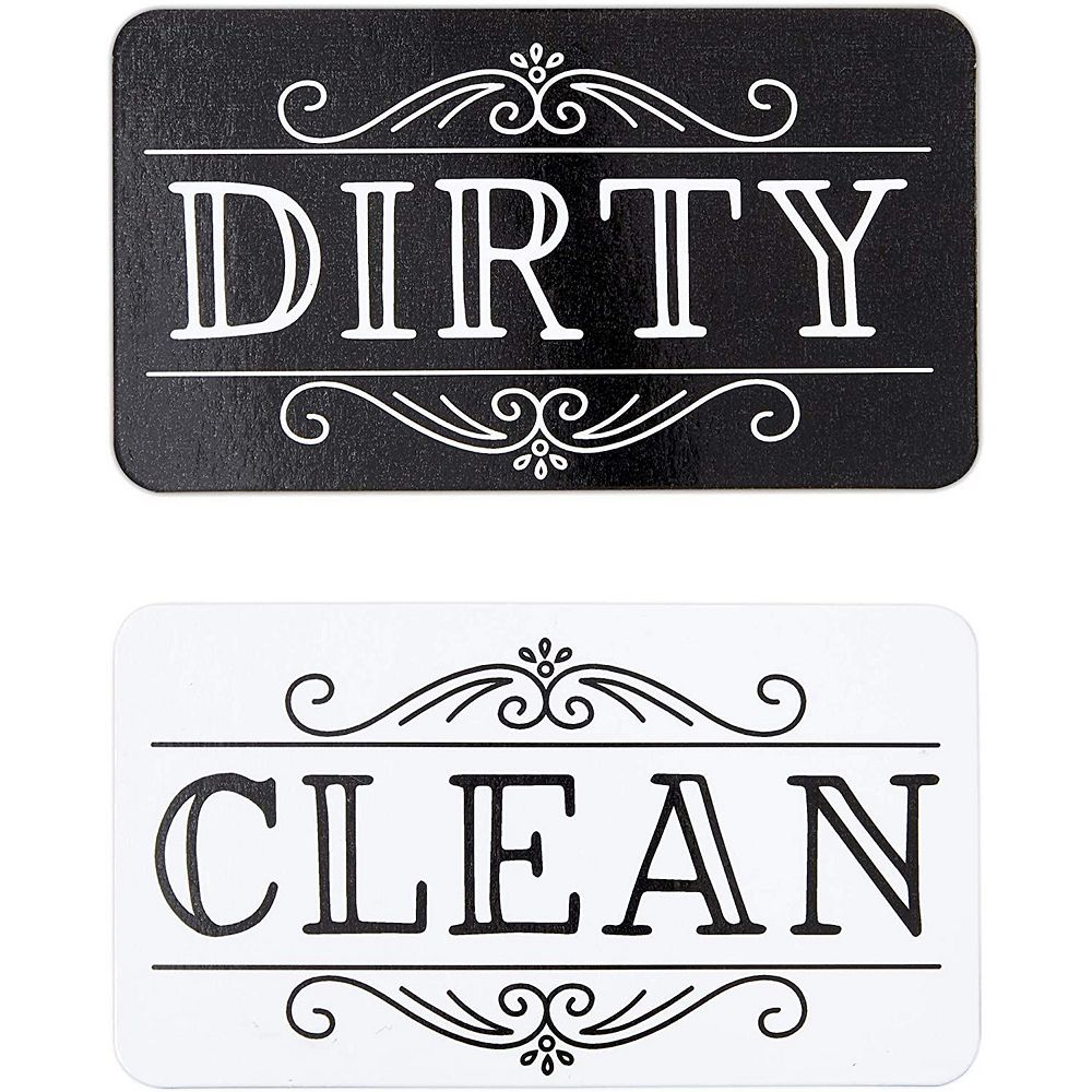 Double Sided Clean or Dirty Dishwasher Magnet Indicator Sign (3.5 x 2 Inches) for Free Printable Clean Dirty Dishwasher Sign