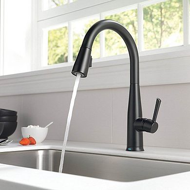 Delta Essa Single Handle Pull-Down Touch2O LED Light Kitchen Faucet, Matte Black