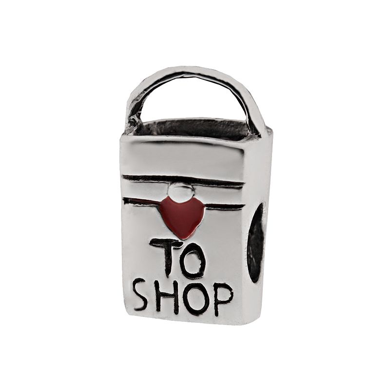 Individuality Beads Sterling Silver Shopping Bag Bead, Womens, Grey