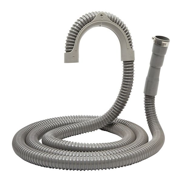 Washing Machine Drain Hose Kit with Metal Hoop, Corrugated, 3 Cuttable