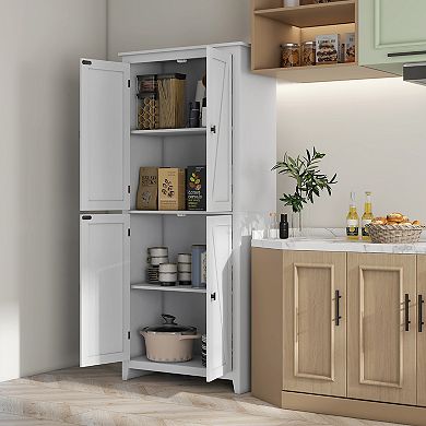HOMCOM 72inch Modern Kitchen Pantry, Pantry Organizer w/ 4-Tier Shelving