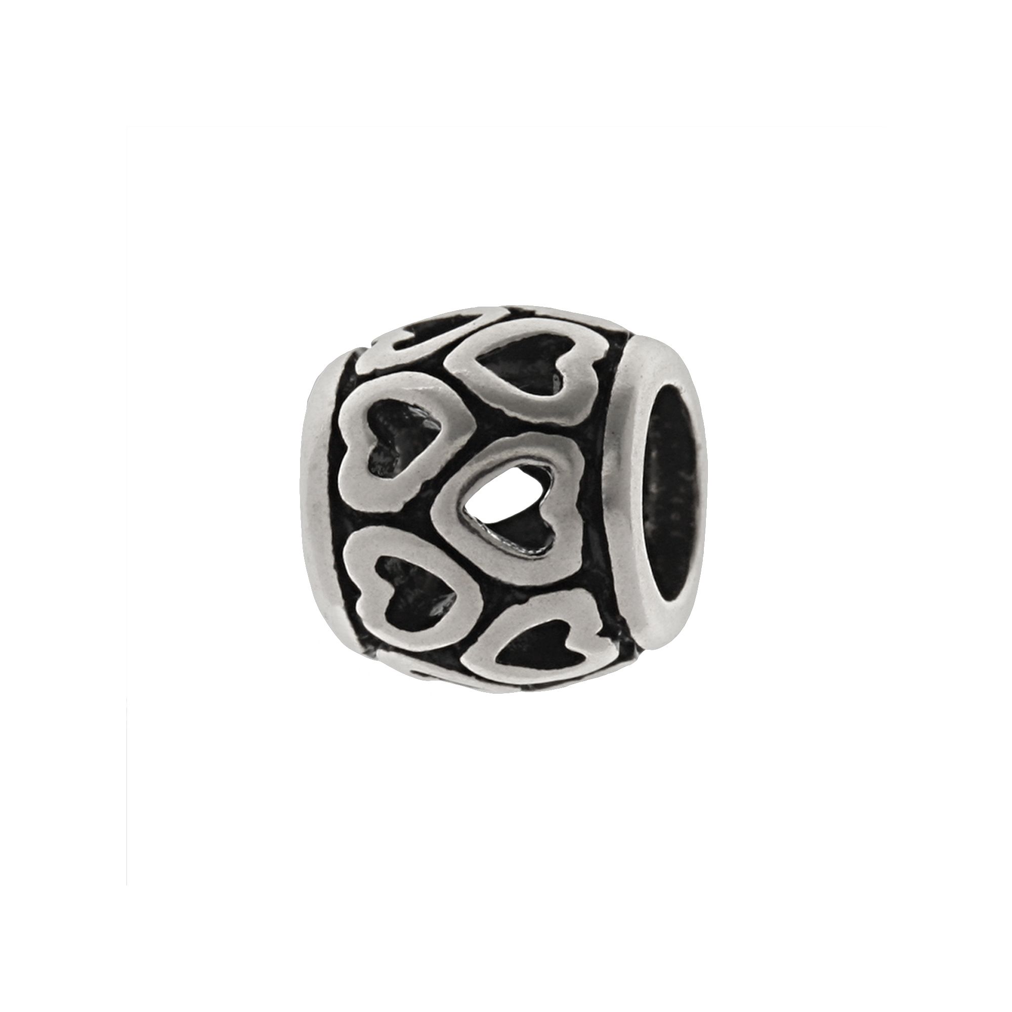 Individuality Beads Sterling Silver Heart Spacer Bead, Womens