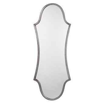 Mirror with Arched Design and Metal Frame, Antique Silver