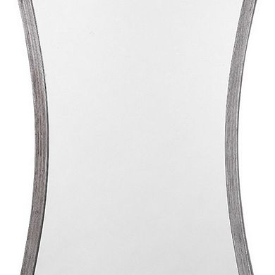 Mirror with Arched Design and Metal Frame, Antique Silver