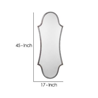 Mirror with Arched Design and Metal Frame, Antique Silver