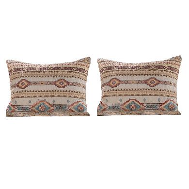 King Size 3 Piece Polyester Quilt Set with Kilim Pattern, Multicolor