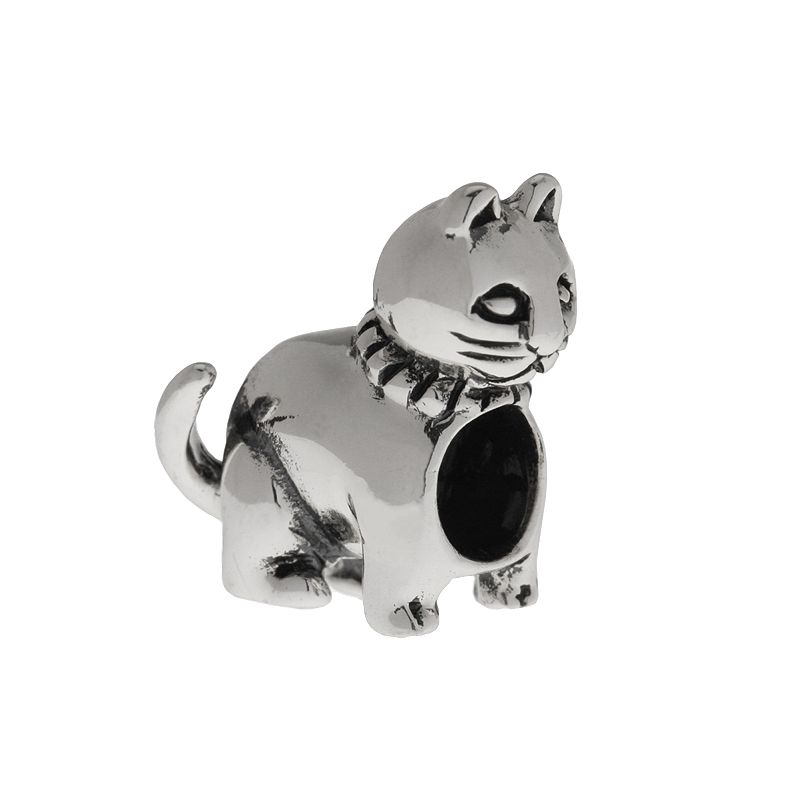 Individuality Beads Sterling Silver Cat Bead, Womens, Grey