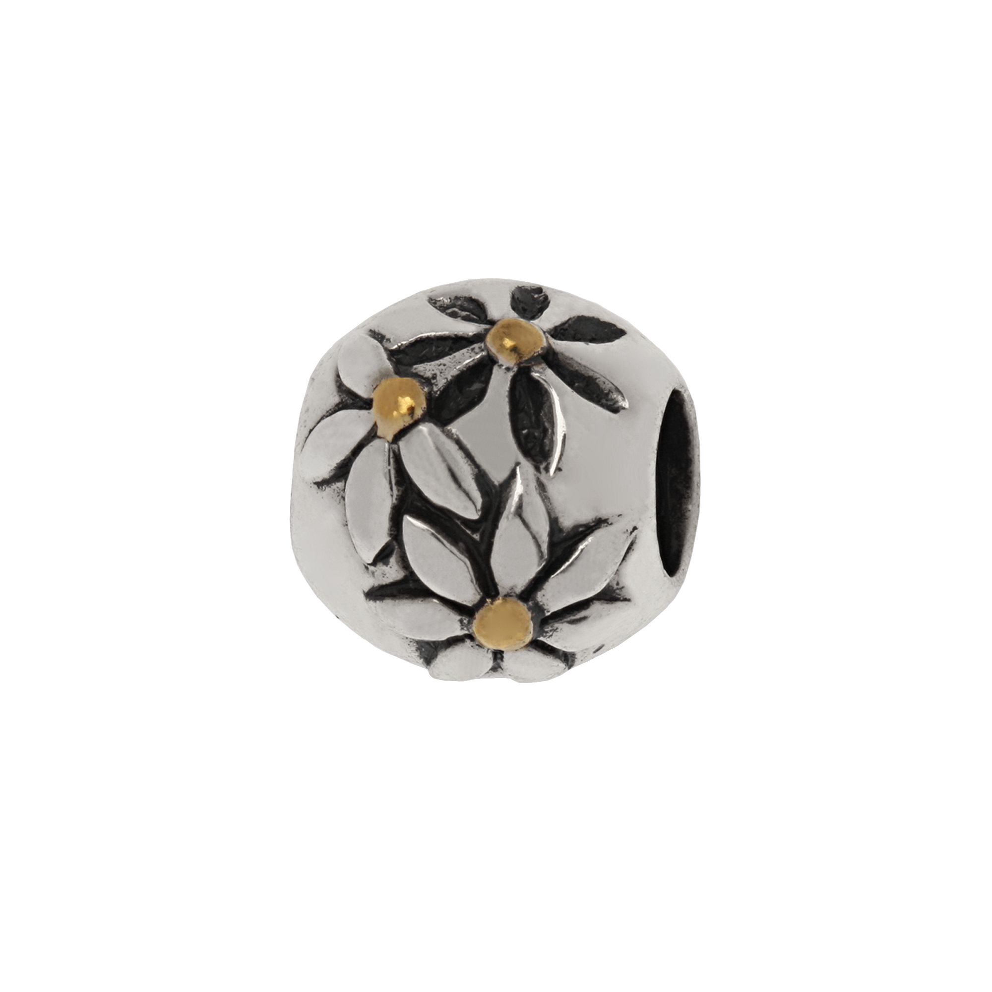 Individuality Beads 24k Gold-Over-Silver & Sterling Silver Floral Bead, Wom